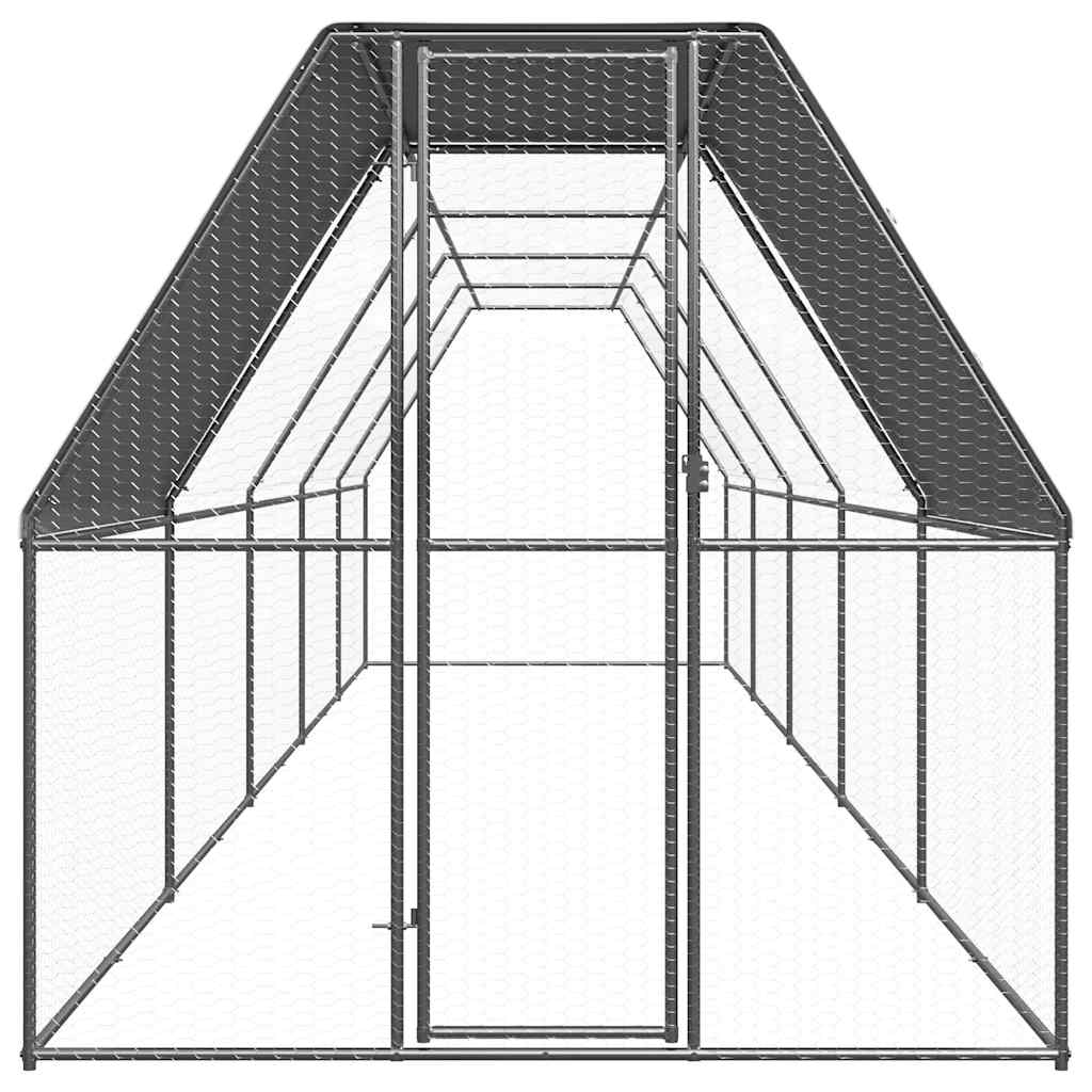 Gabbia per Polli 2x10x2 m in Acciaio Zincato