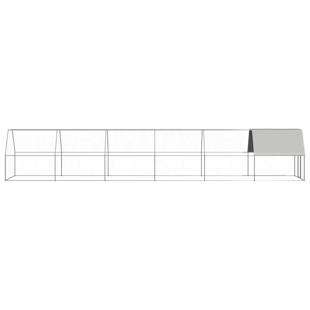 Gabbia per Polli 2x12x2 m in Acciaio Zincato