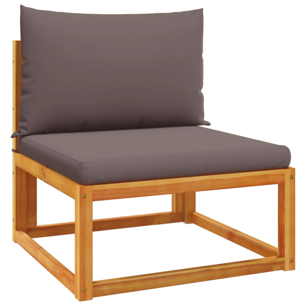 Set di divani da giardino 5 pz con cuscini in legno di acacia