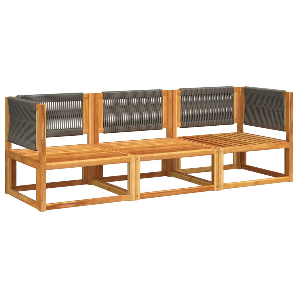 Set di divani da giardino 3 pz con cuscini in legno di acacia