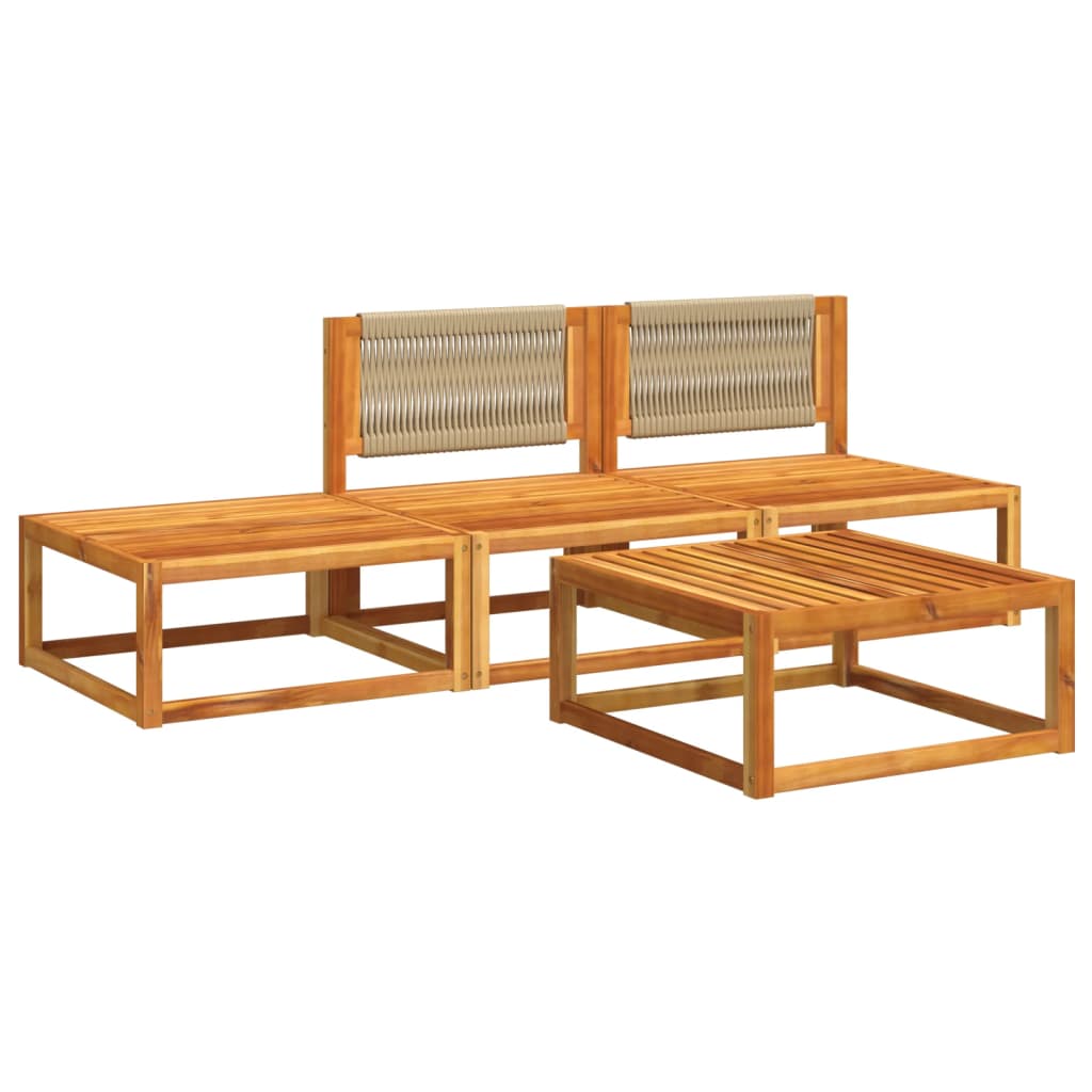 Set di divani da giardino 4 pz con cuscini in legno di acacia
