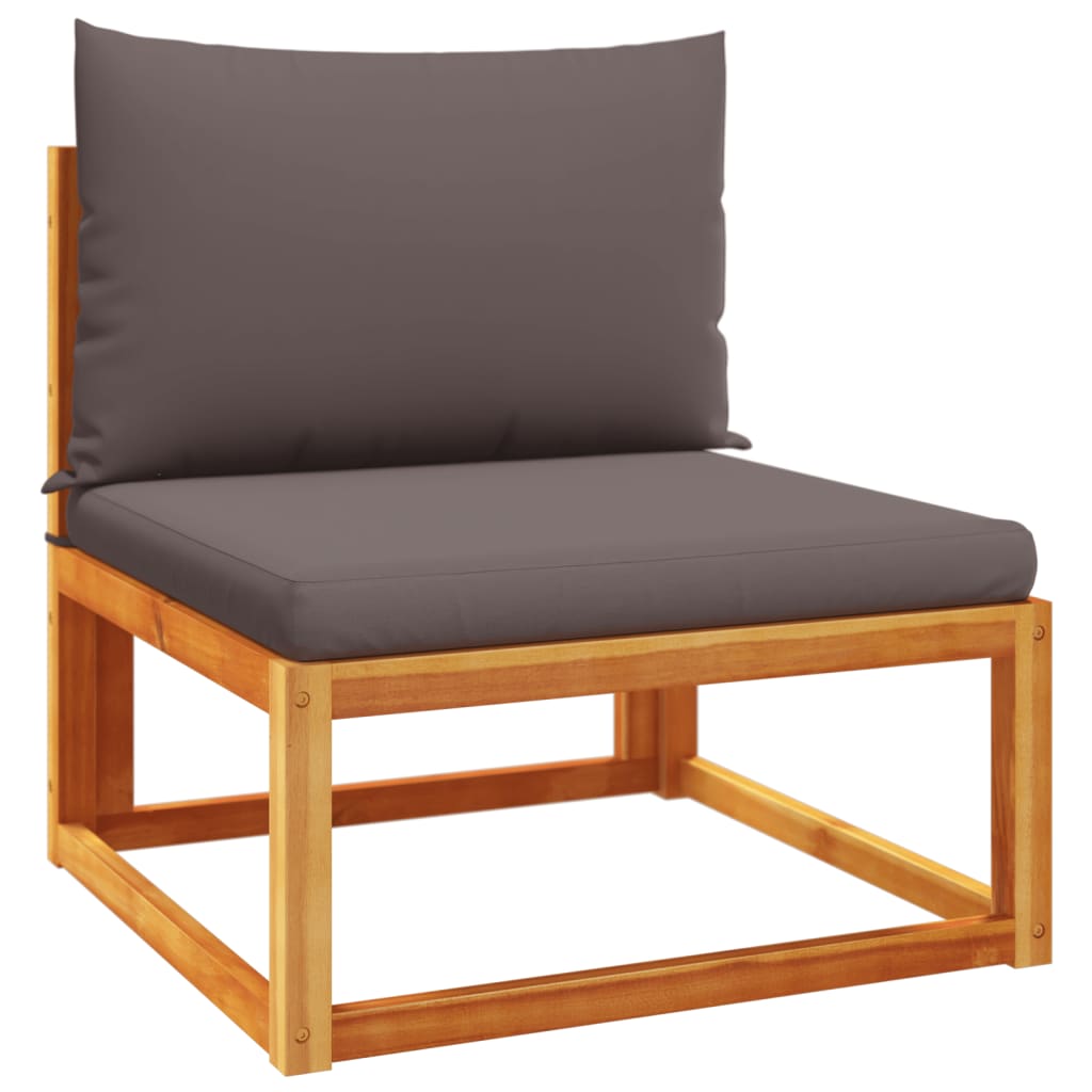 Set di divani da giardino 5 pz con cuscini in legno di acacia