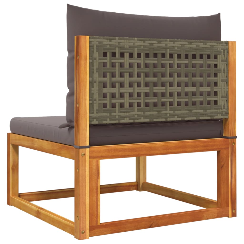 Set di divani da giardino 5 pz con cuscini in legno di acacia