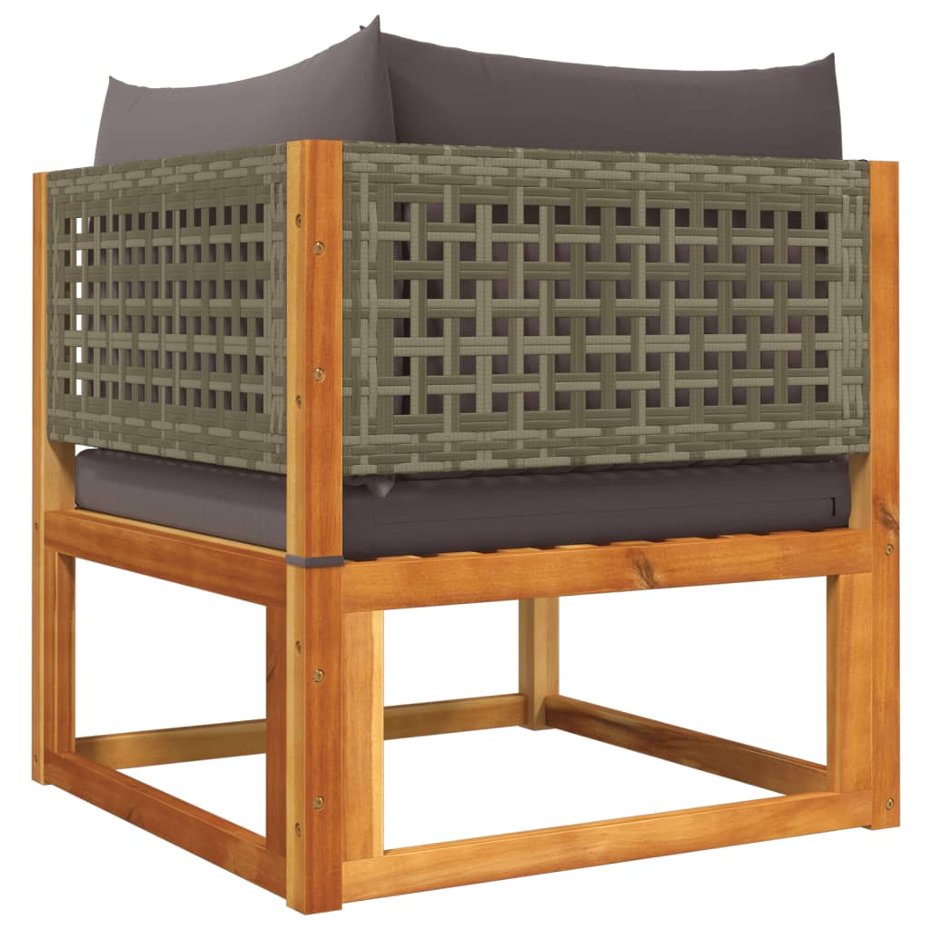 Set di divani da giardino 5 pz con cuscini in legno di acacia
