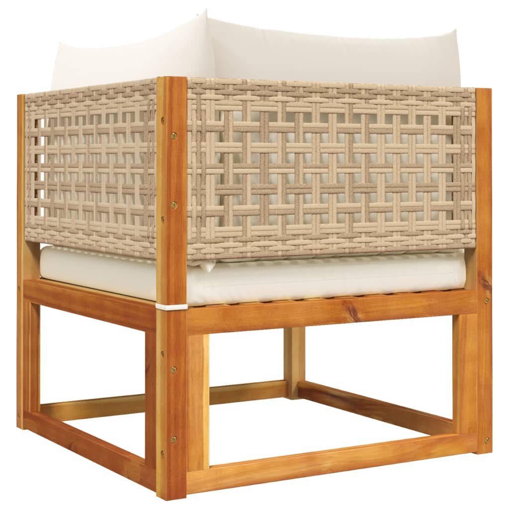 Set di divani da giardino 4 pz con cuscini in legno di acacia