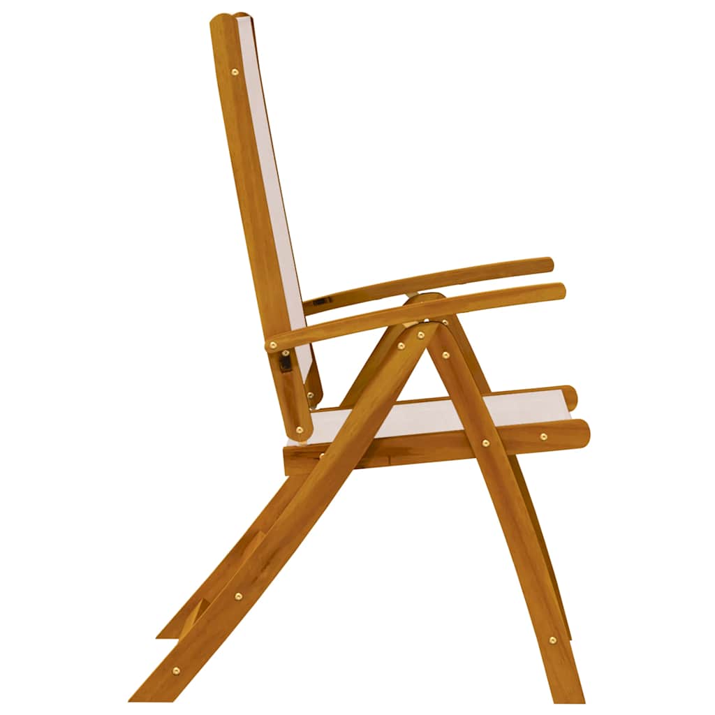 Sedie Pieghevoli 6 pz Massello d'Acacia e Textilene