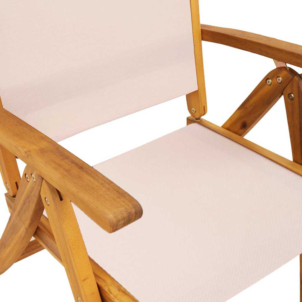 Sedie Pieghevoli 6 pz Massello d'Acacia e Textilene
