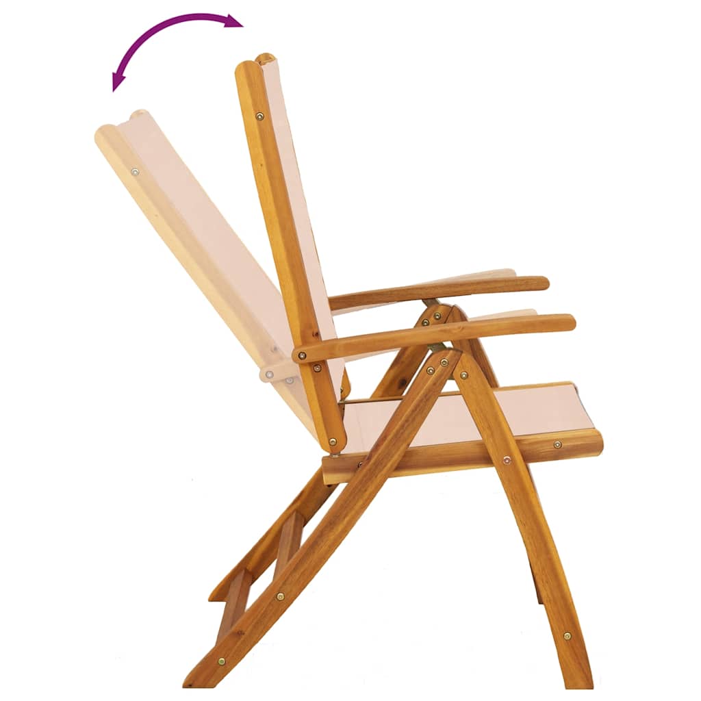 Sedie Pieghevoli 6 pz Massello d'Acacia e Textilene