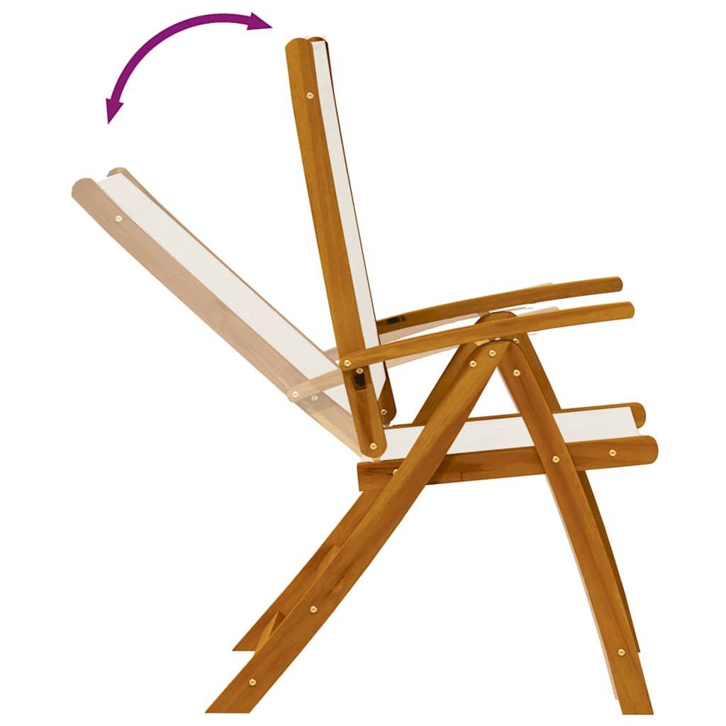 Sedie Pieghevoli 6 pz Massello d'Acacia e Textilene
