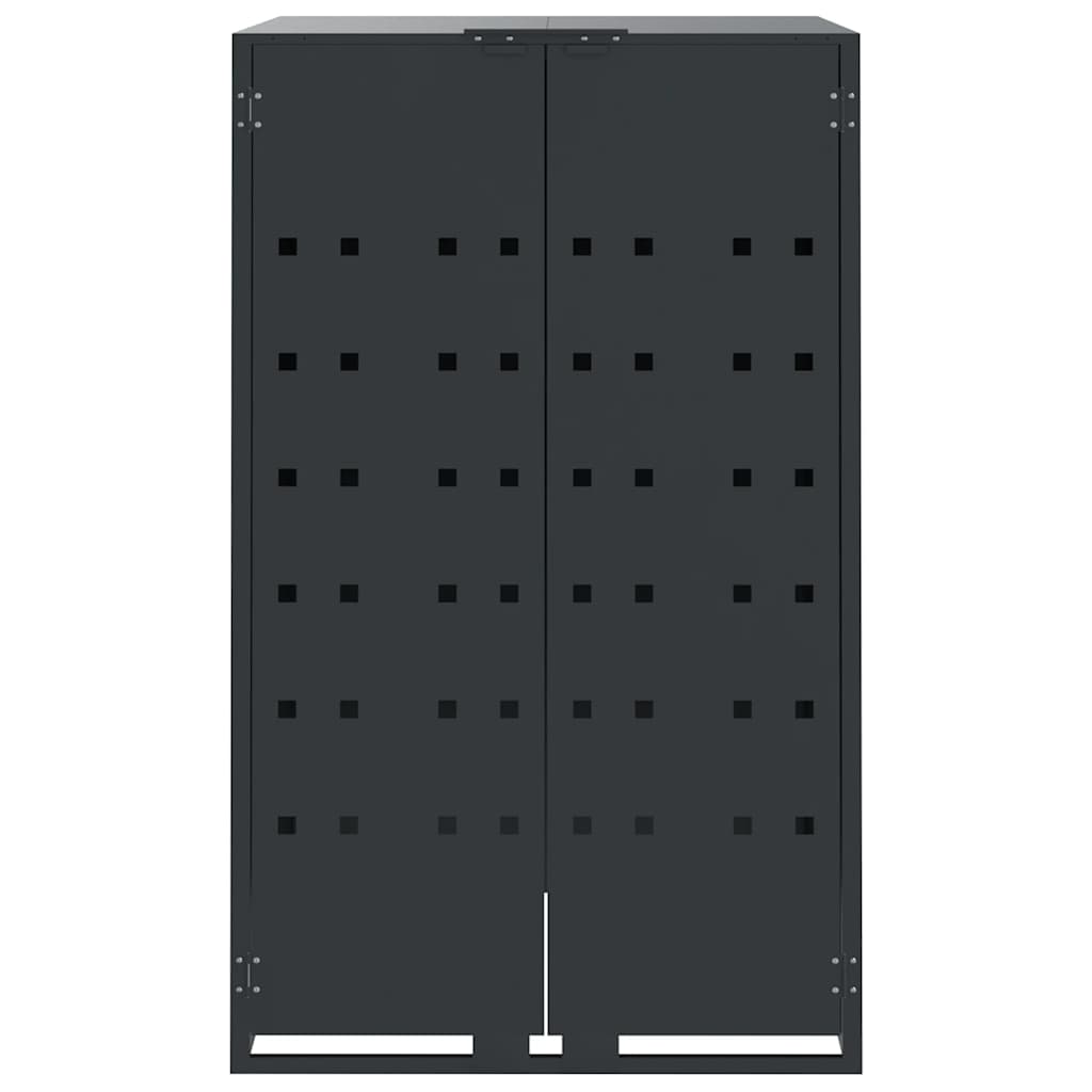 Copribidone con Ruote 3 Bidoni Antracite 207x79x117cm Acciaio