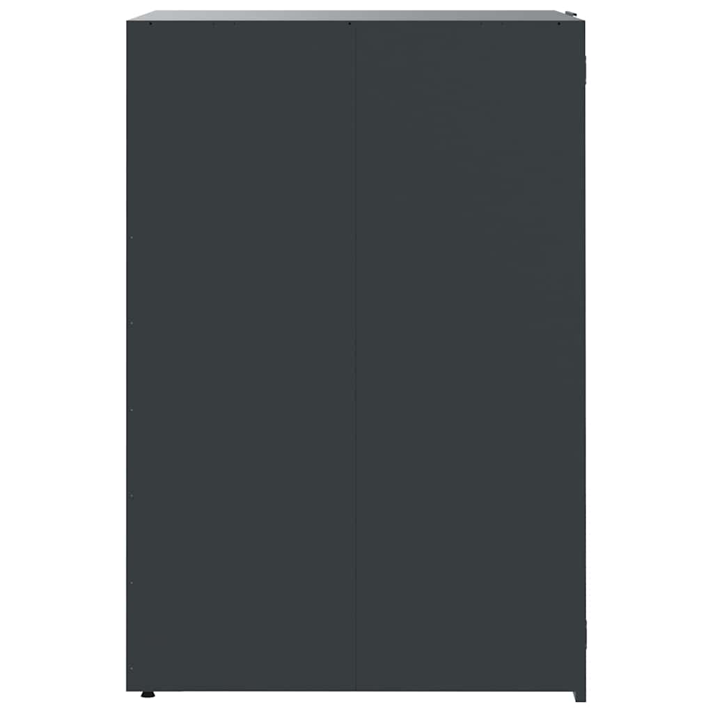 Copribidone con Ruote 3 Bidoni Antracite 207x79x117cm Acciaio