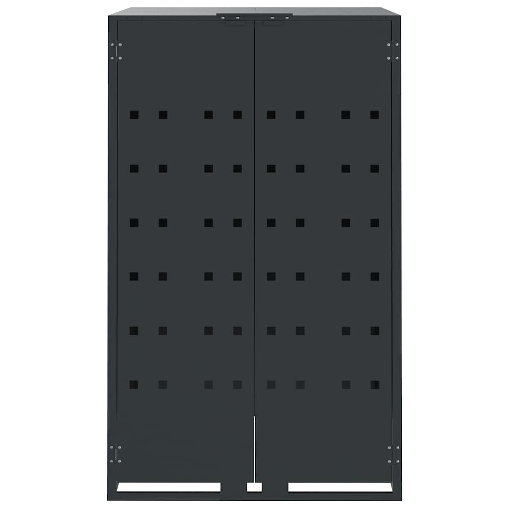 Copribidone con Ruote 4 Bidoni Antracite 276x79x117cm Acciaio
