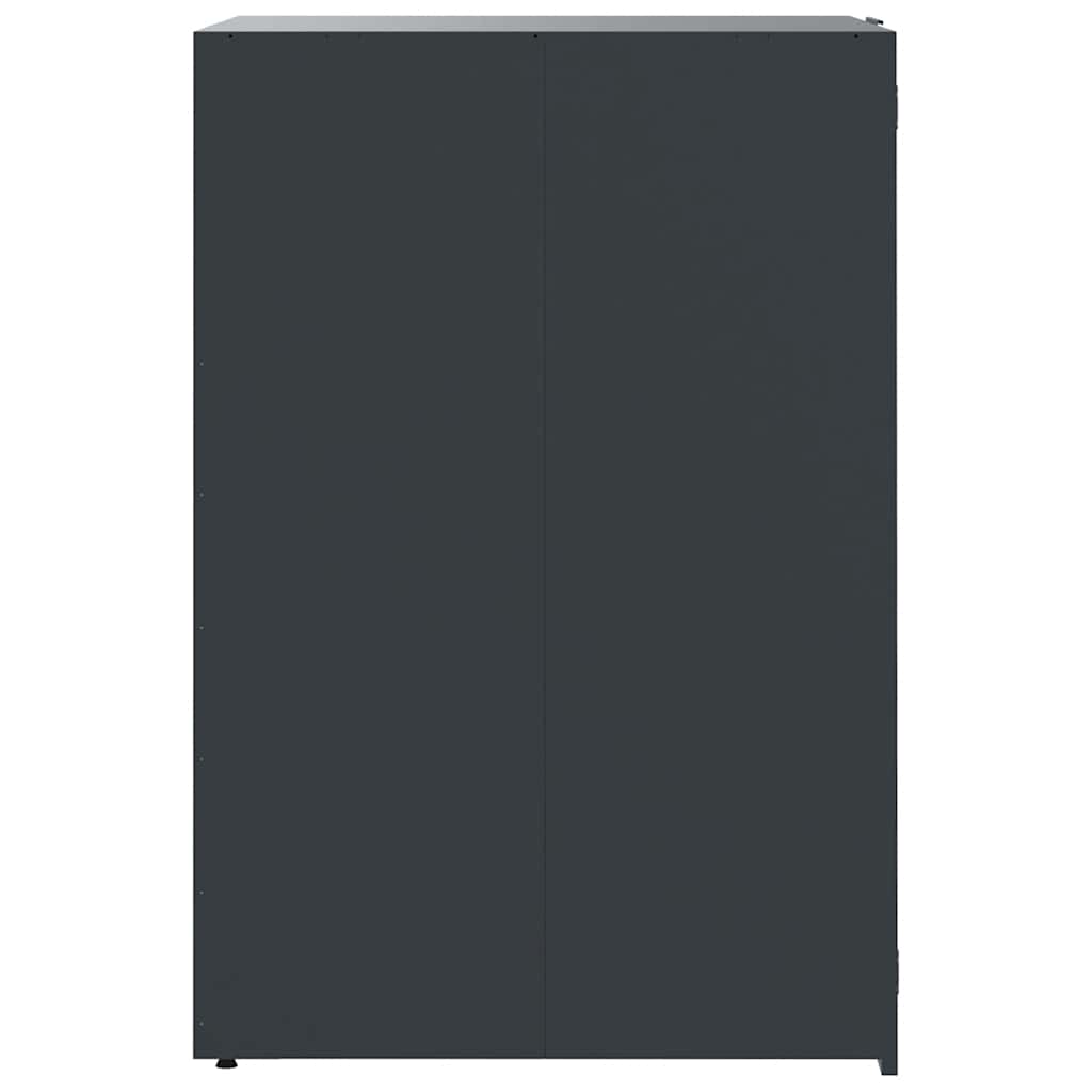 Copribidone con Ruote 6 Bidoni Antracite 414x79x117cm Acciaio