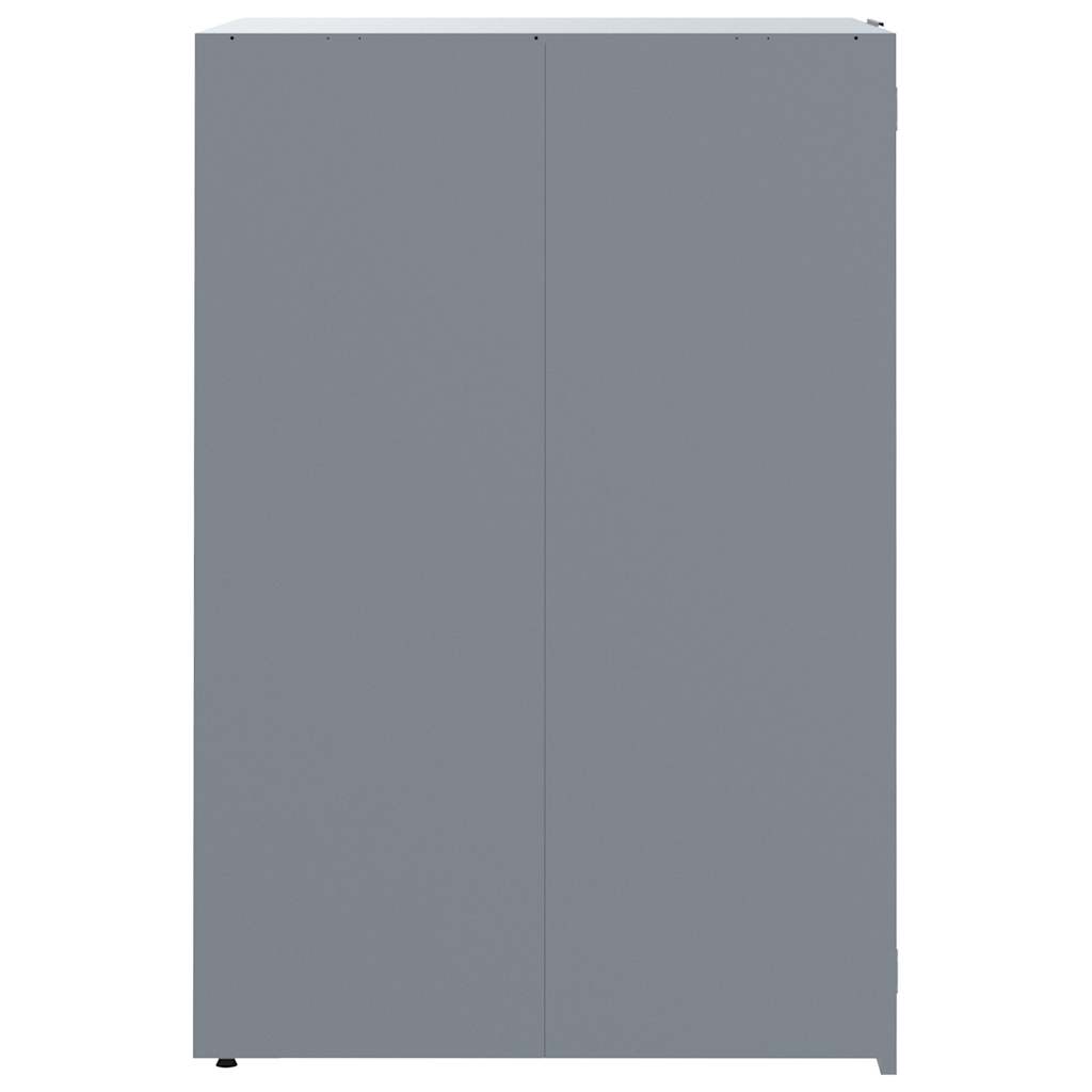 Copribidone con Ruote per 2 Bidoni Grigio 138x79x117cm Acciaio