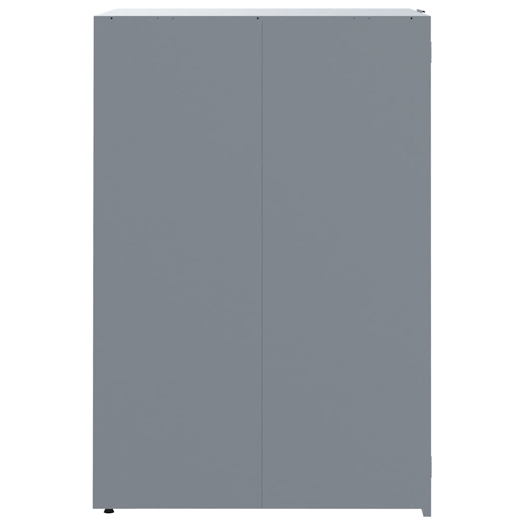 Copribidone con Ruote per 5 Bidoni Grigio 345x79x117cm Acciaio