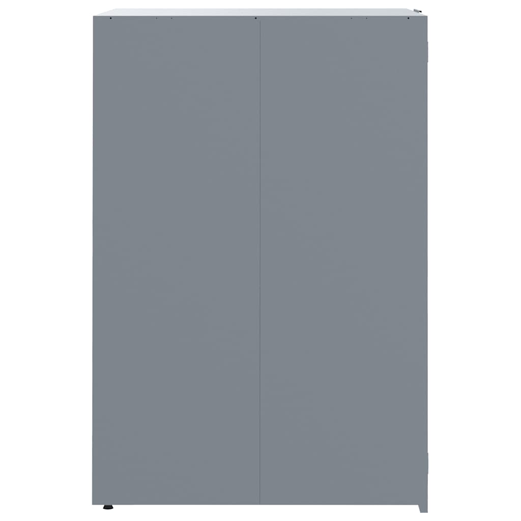 Copribidone con Ruote per 6 Bidoni Grigio 414x79x117cm Acciaio