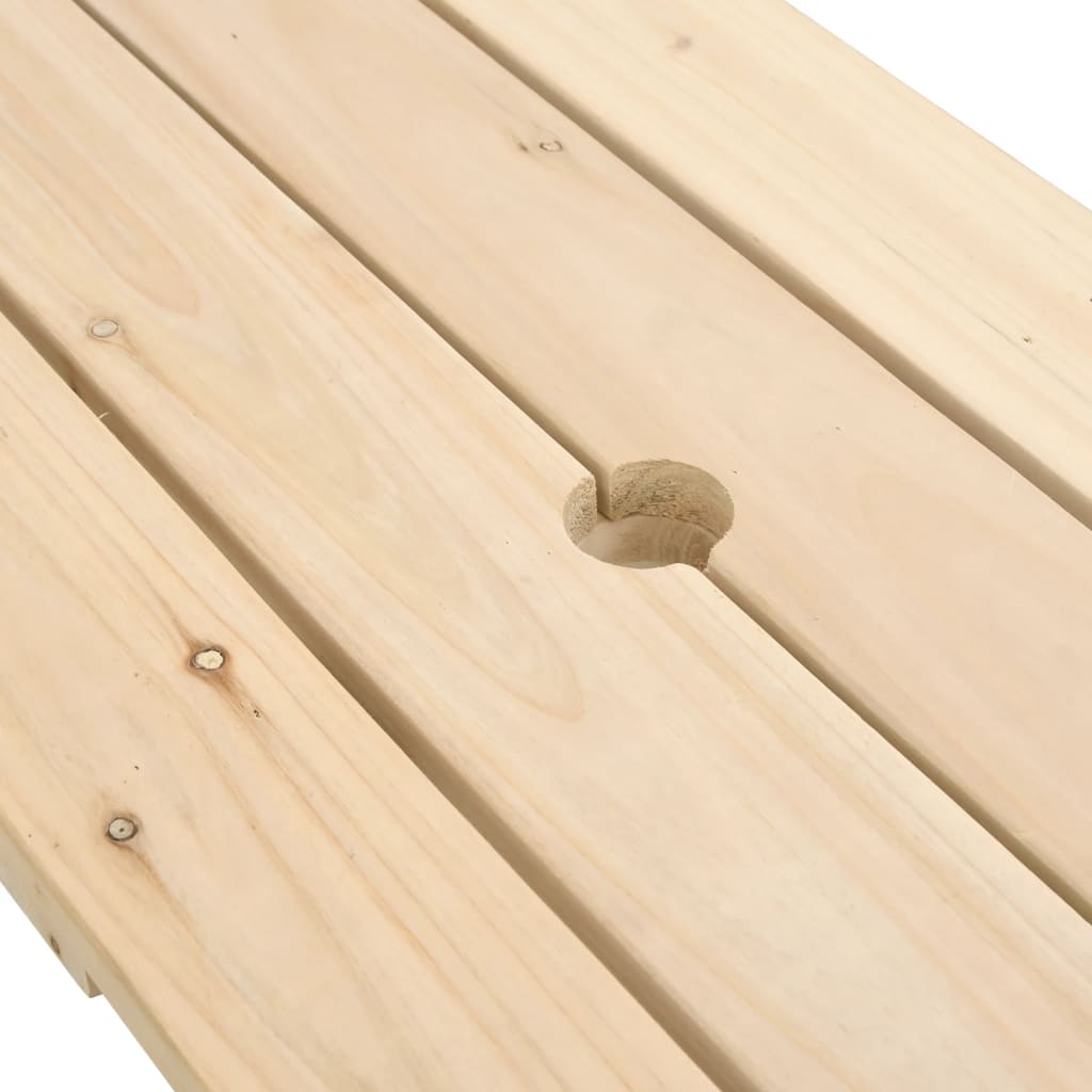 Tavolo da Picnic per 4 Bambini con Ombrellone Legno di Abete