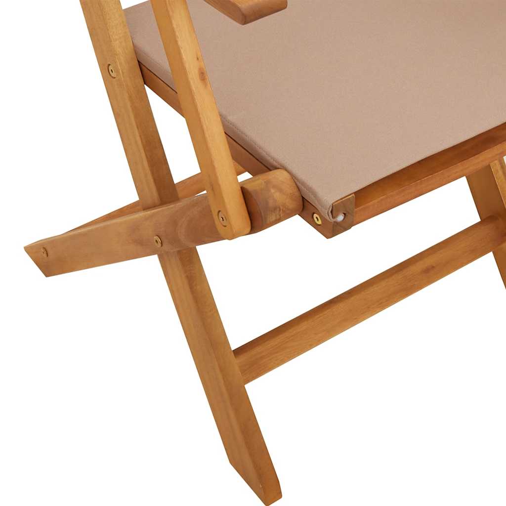 Set da Pranzo da Giardino 5 pz Tortora Tessuto e Legno Massello