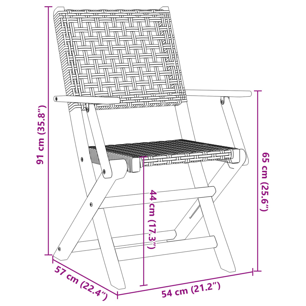 Set Pranzo da Giardino 5 pz Beige Polyrattan e Legno Massello