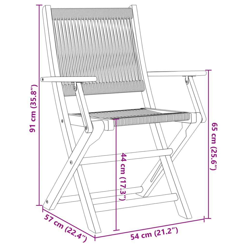 Set da Pranzo da Giardino 5 pz Polipropilene e Legno Massello