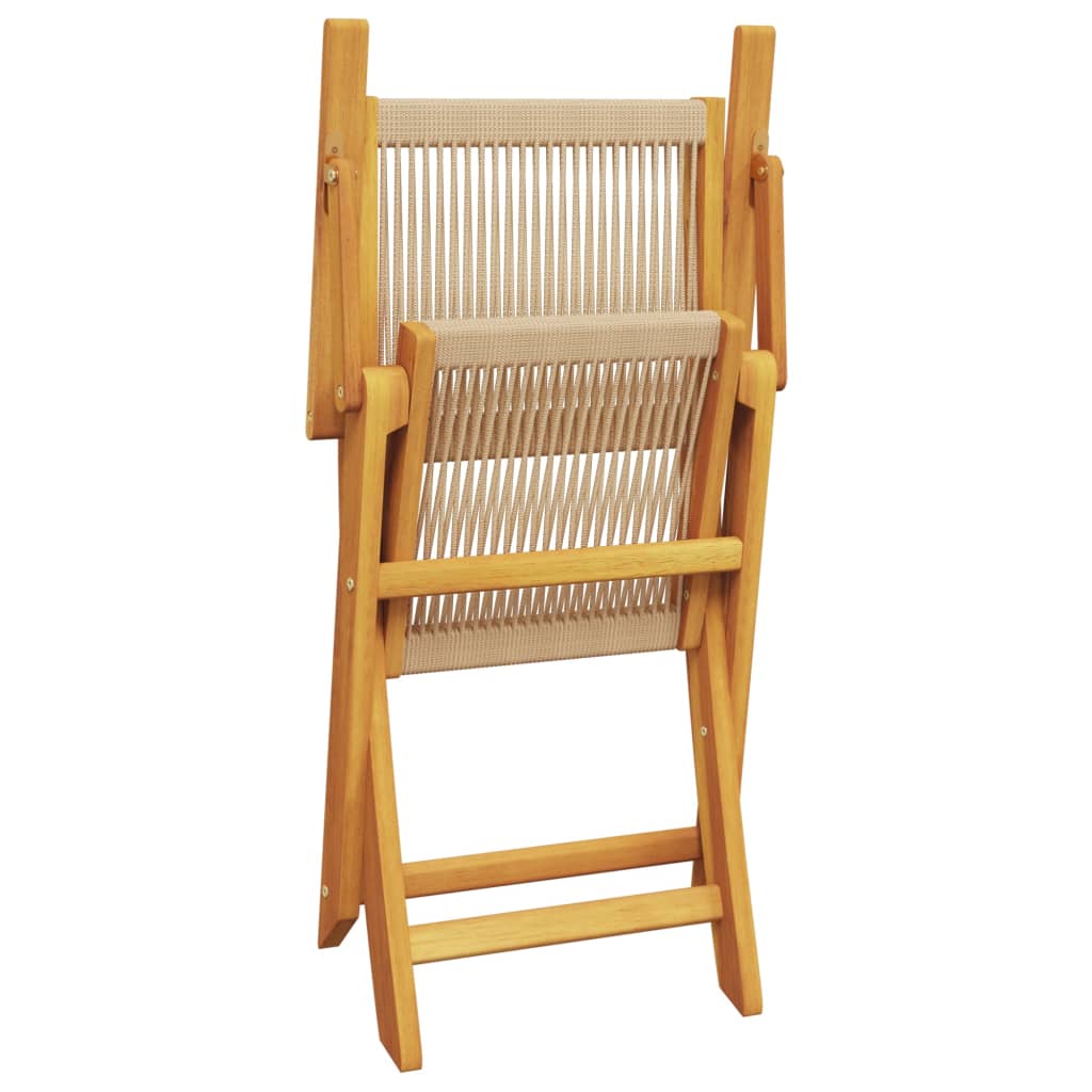 Set Pranzo da Giardino 5 pz Beige Polipropilene/ Legno Massello