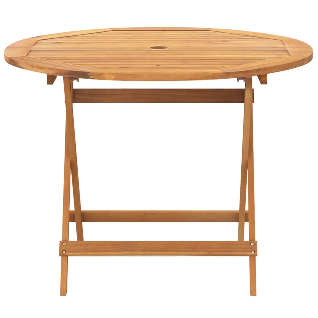 Set da Pranzo da Giardino 5 pz Tortora Tessuto e Legno Massello