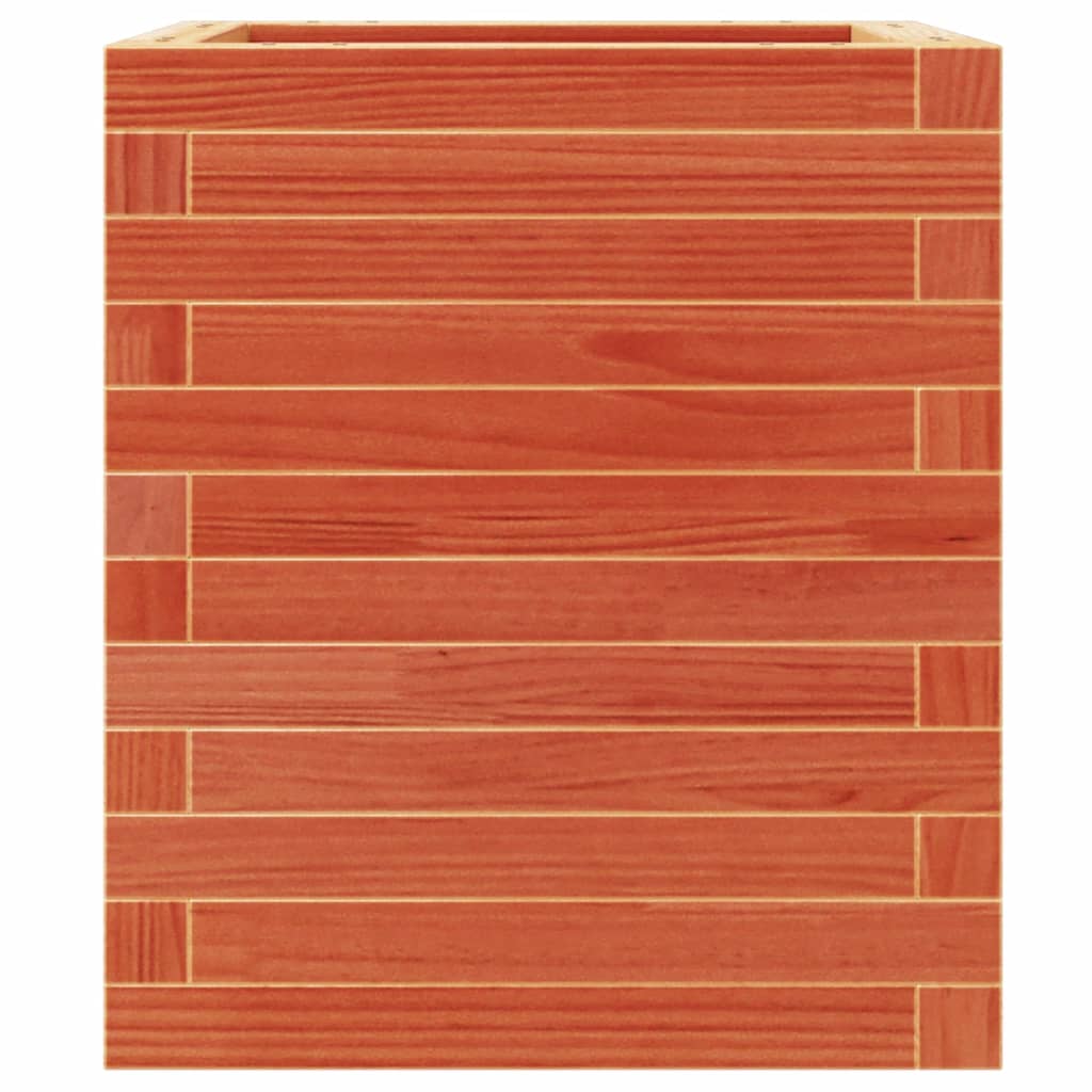 Fioriera Giardino Marrone Cera 40x40x46 cm Legno Massello Pino