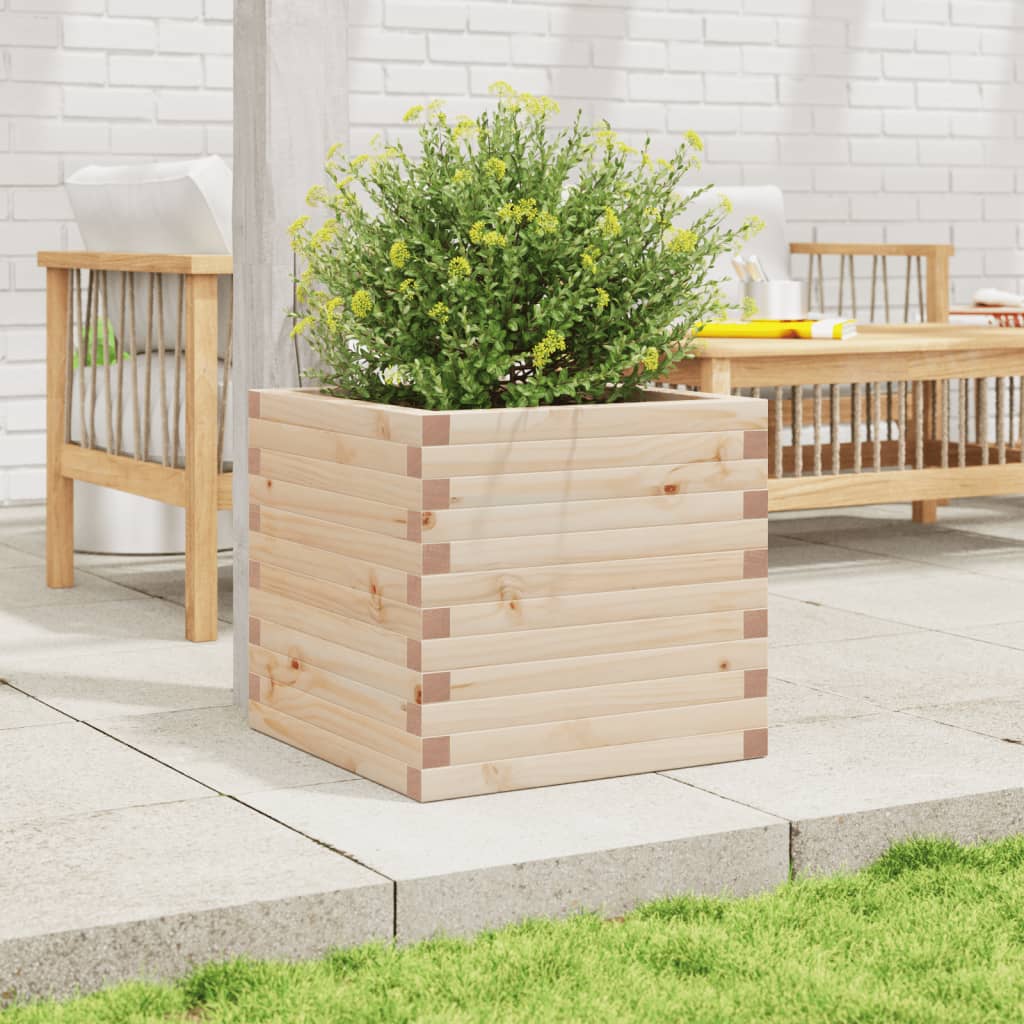 Fioriera da Giardino 50x50x46 cm in Legno Massello di Pino