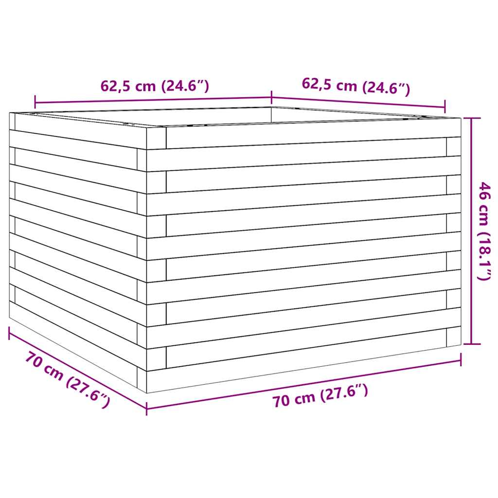 Fioriera da Giardino 70x70x46 cm in Legno Massello di Douglas