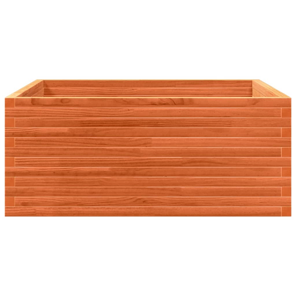 Fioriera Giardino Marrone Cera 110x110x46cm Legno Massello Pino