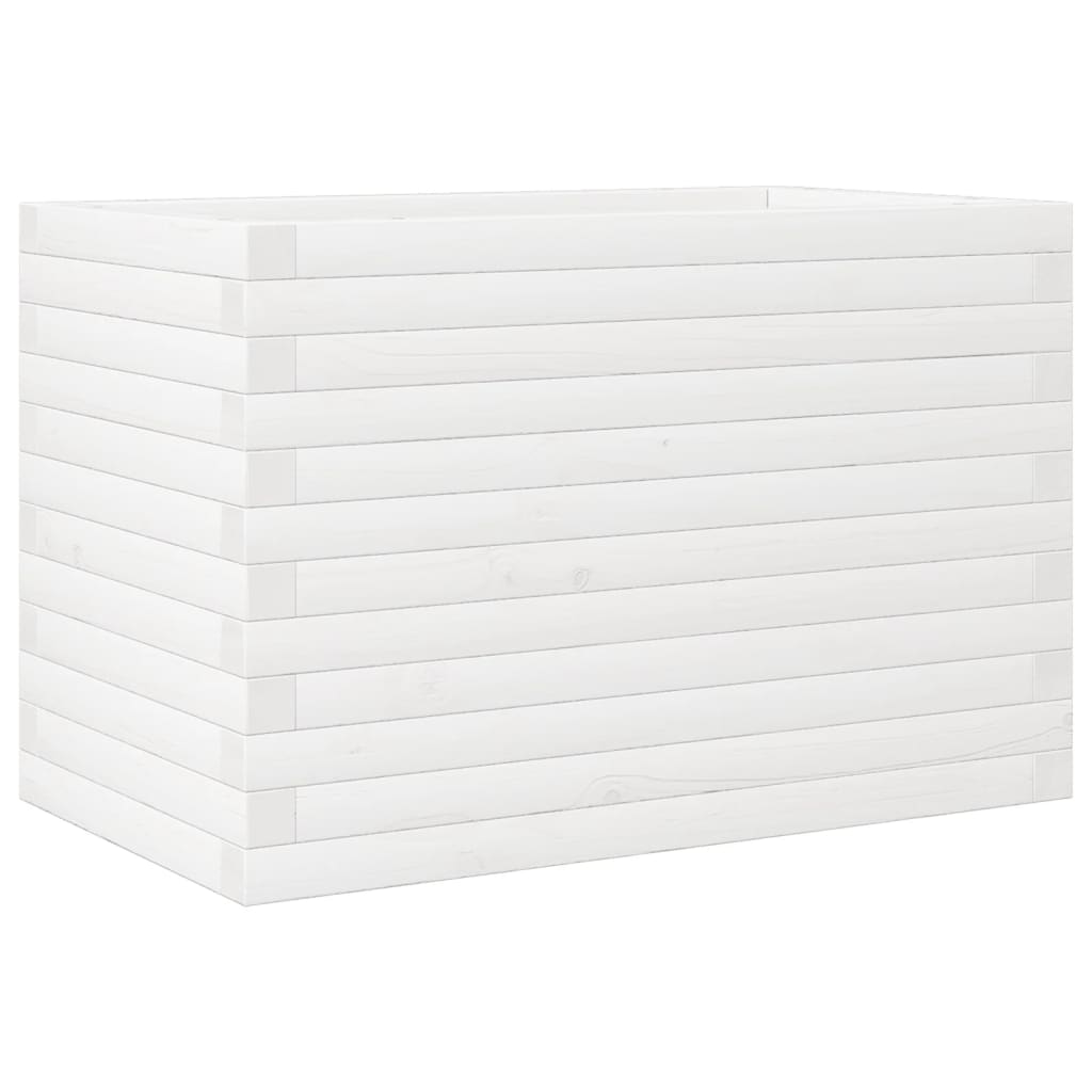 Fioriera da Giardino Bianca 70x40x46 cm Legno Massello di Pino