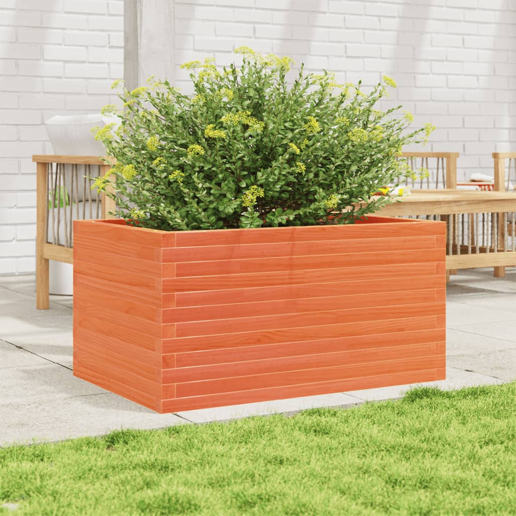 Fioriera Giardino Marrone Cera 90x60x46 cm Legno Massello Pino