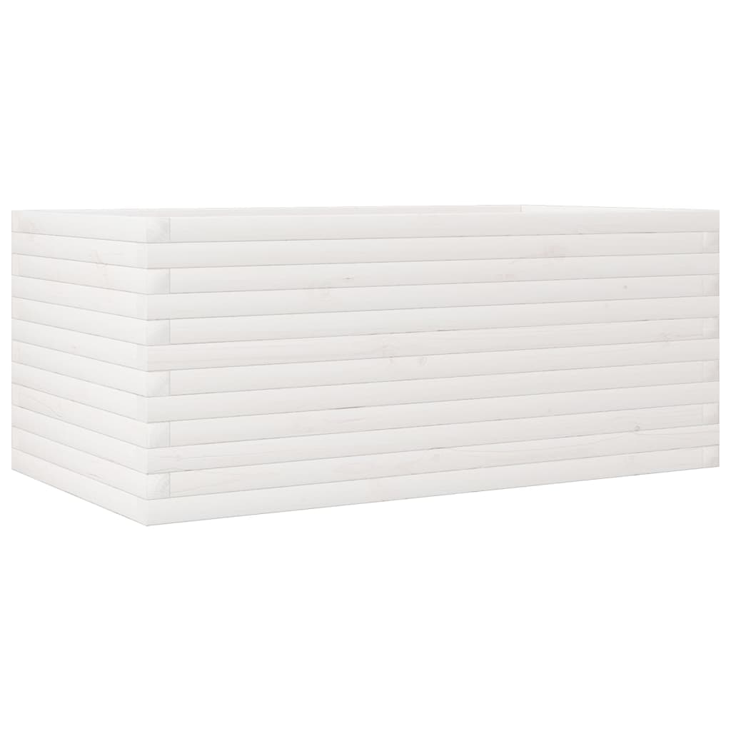 Fioriera da Giardino Bianca 110x60x46 cm Legno Massello di Pino