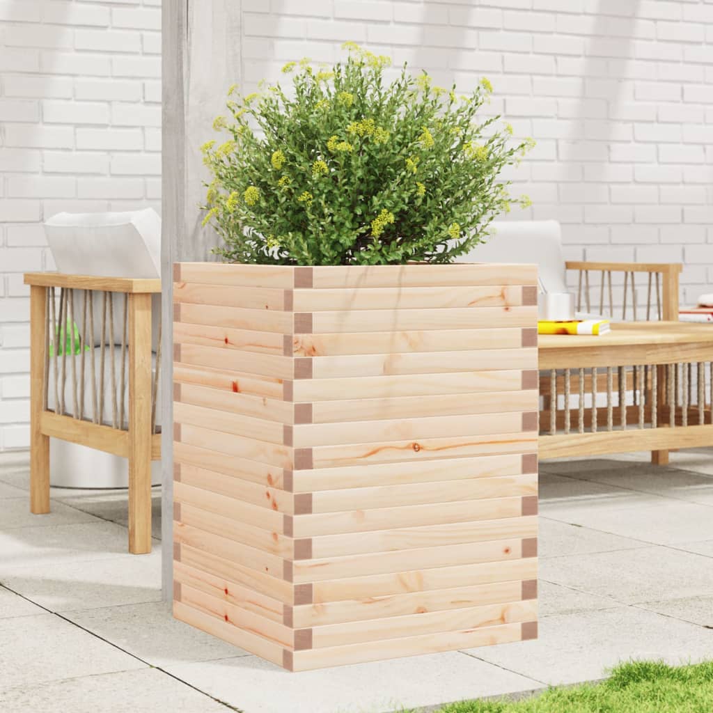 Fioriera da Giardino 50x50x68,5 cm in Legno Massello di Pino