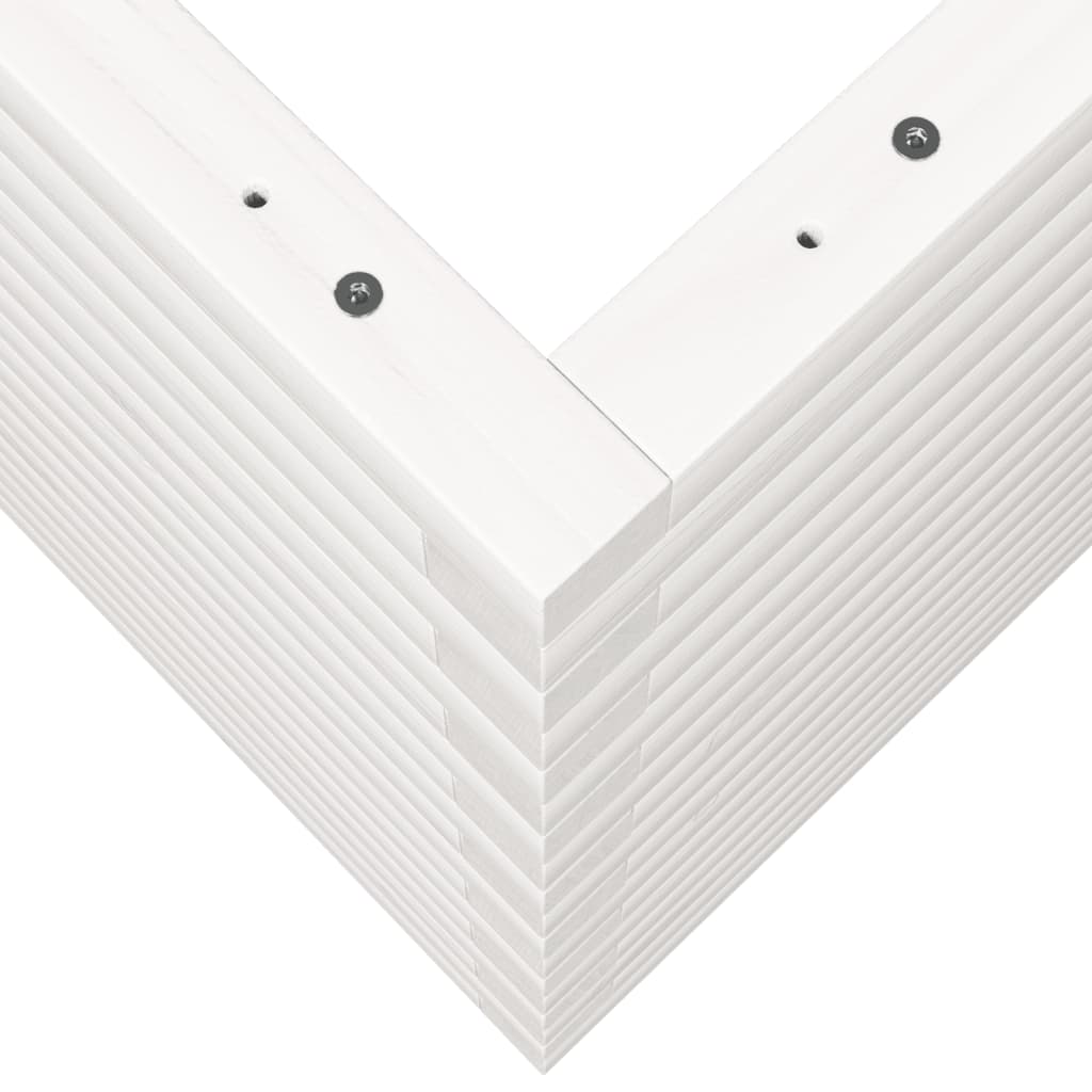 Fioriera da Giardino Bianca 50x50x68,5cm Legno Massello di Pino