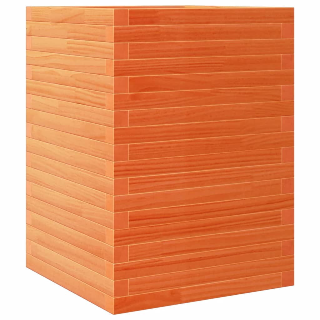 Fioriera Giardino Marrone Cera 50x50x68,5cm Legno Massello Pino