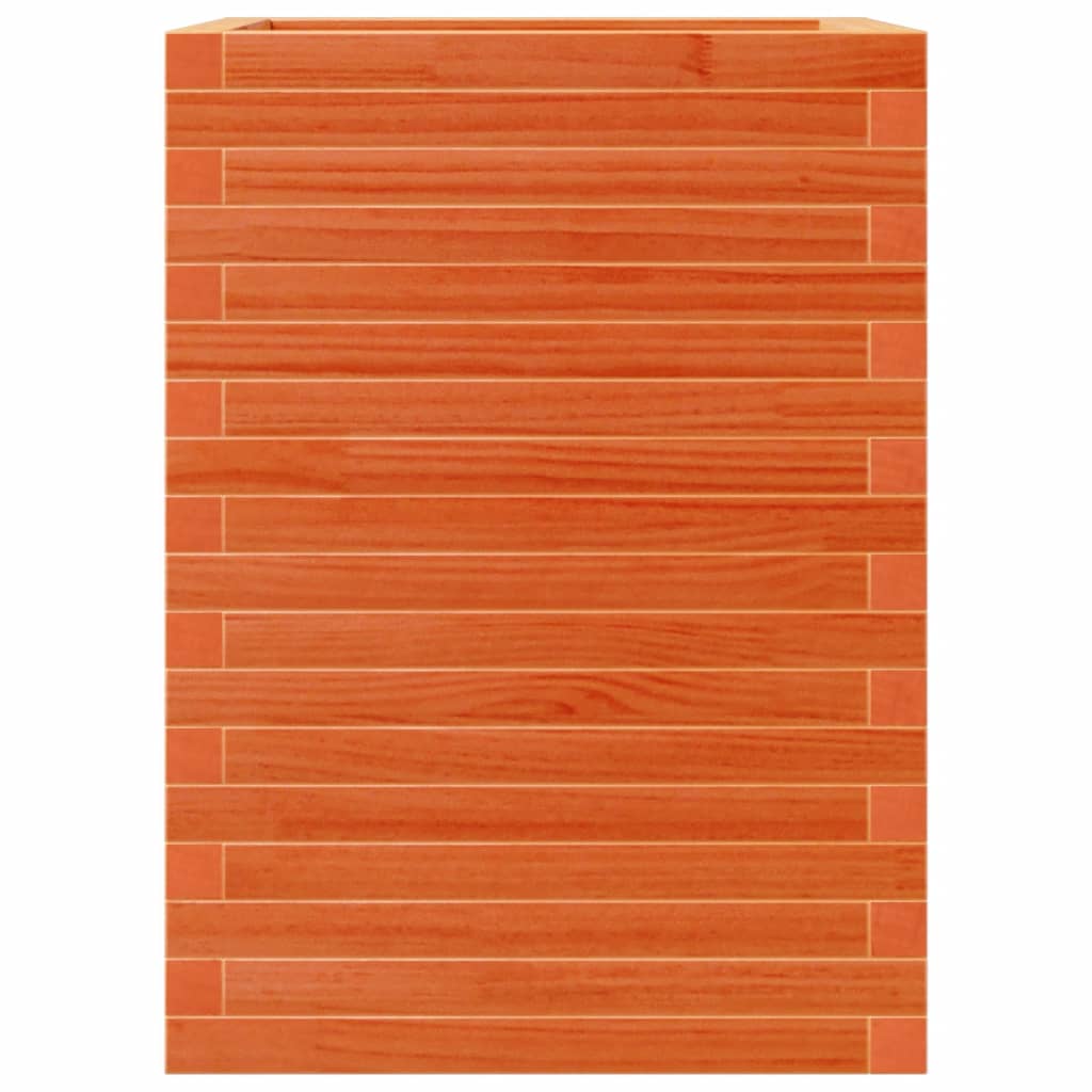 Fioriera Giardino Marrone Cera 50x50x68,5cm Legno Massello Pino