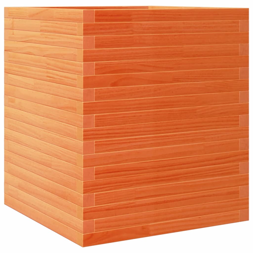 Fioriera Giardino Marrone Cera 60x60x68,5cm Legno Massello Pino