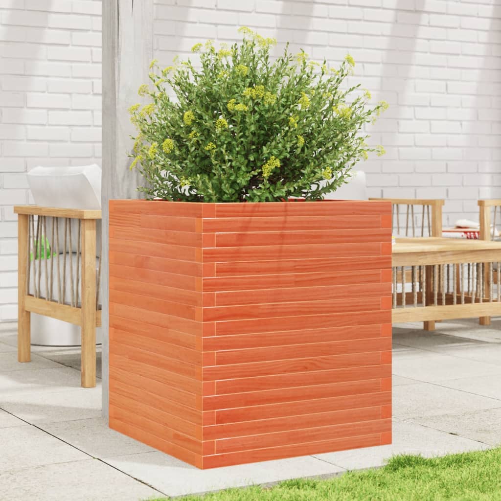 Fioriera Giardino Marrone Cera 60x60x68,5cm Legno Massello Pino