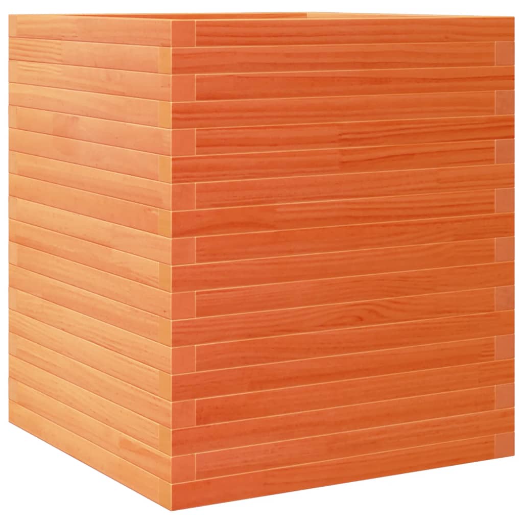 Fioriera Giardino Marrone Cera 60x60x68,5cm Legno Massello Pino