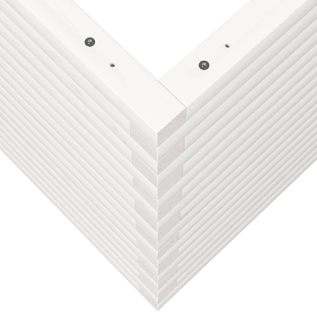 Fioriera da Giardino Bianca 70x70x68,5cm Legno Massello di Pino