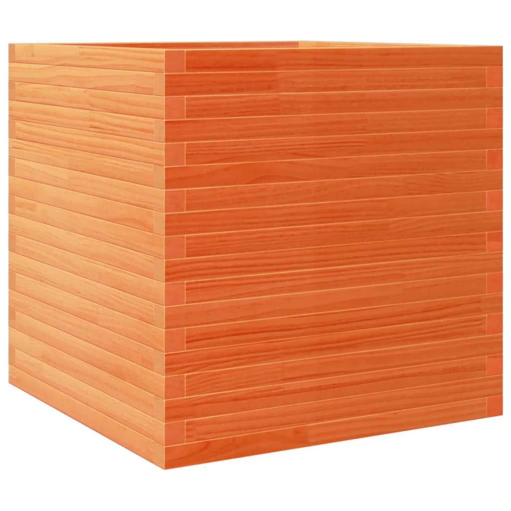 Fioriera Giardino Marrone Cera 70x70x68,5cm Legno Massello Pino