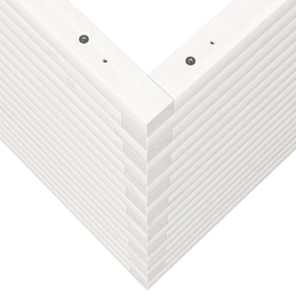 Fioriera da Giardino Bianca 80x80x68,5cm Legno Massello di Pino