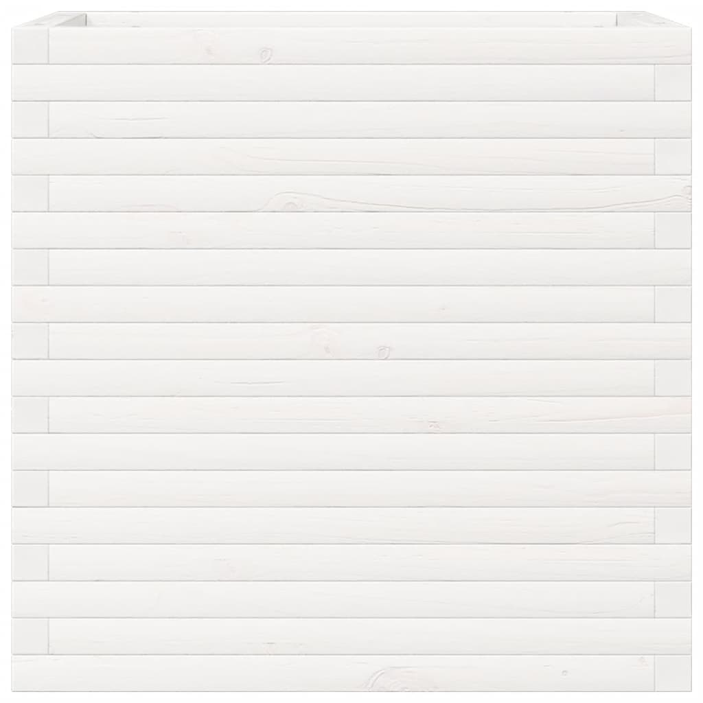 Fioriera da Giardino Bianca 70x40x68,5cm Legno Massello di Pino