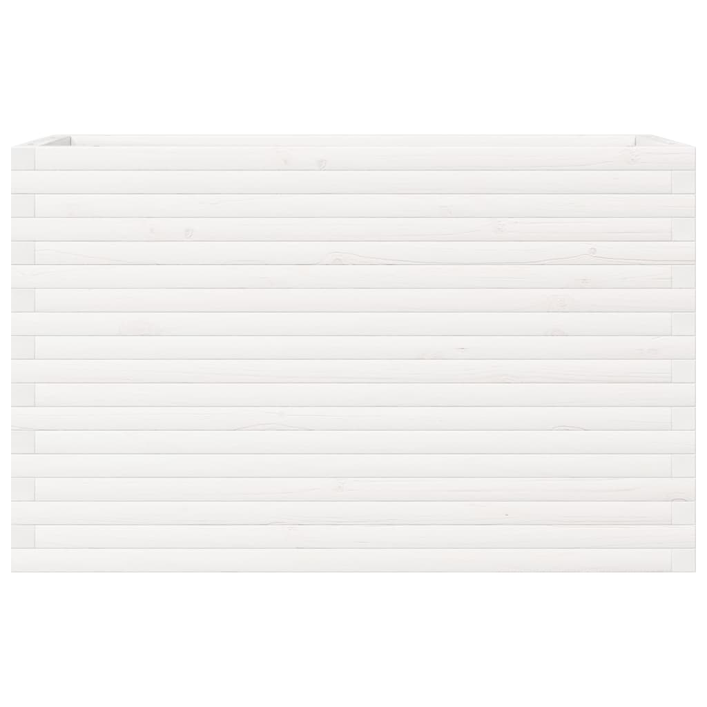 Fioriera da Giardino Bianca 110x40x68,5 cm Legno Massello Pino
