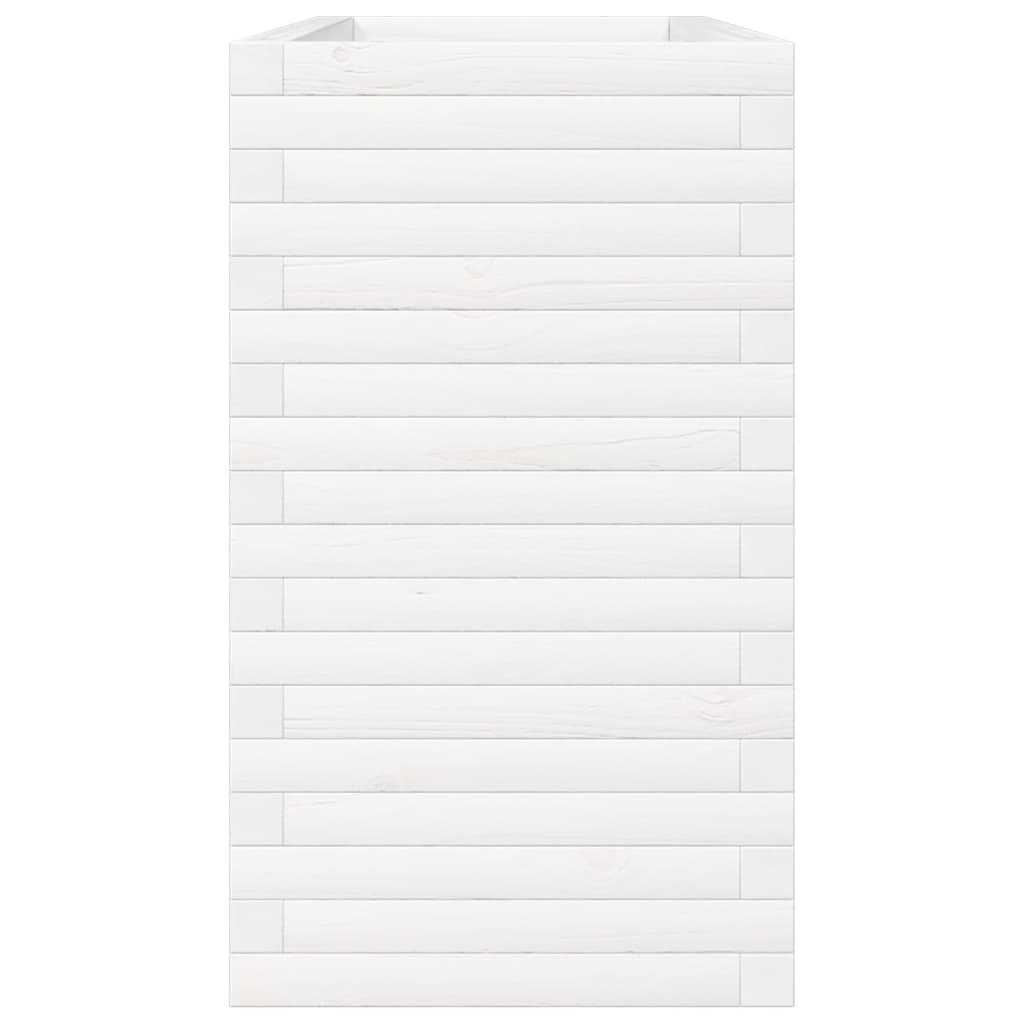 Fioriera da Giardino Bianca 110x40x68,5 cm Legno Massello Pino