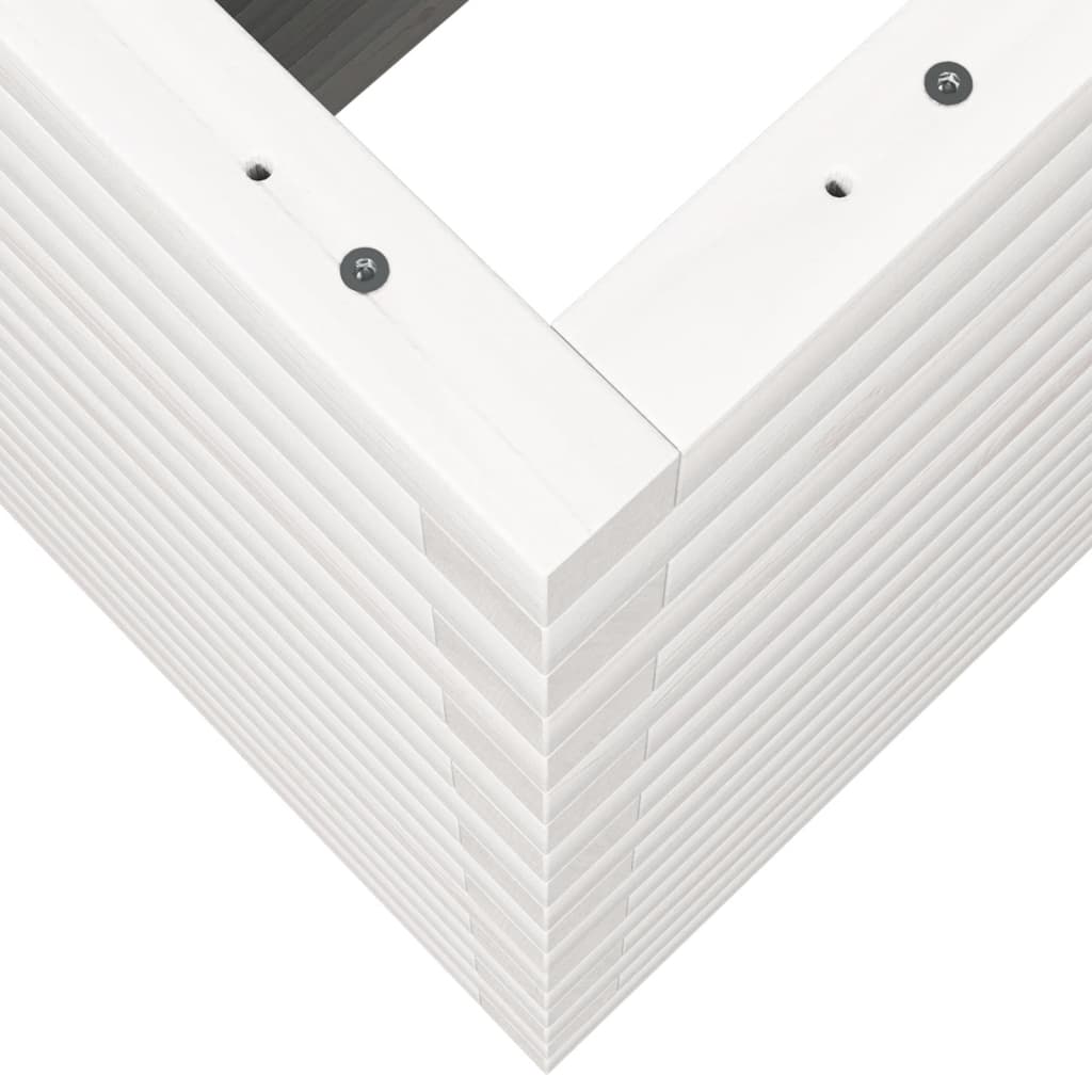 Fioriera da Giardino Bianca 110x40x68,5 cm Legno Massello Pino