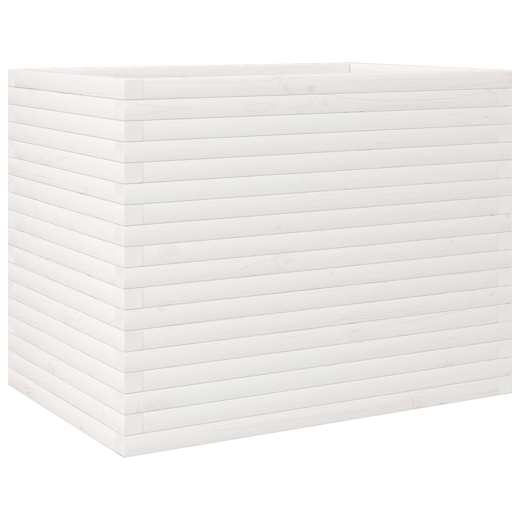 Fioriera da Giardino Bianca 90x60x68,5cm Legno Massello di Pino