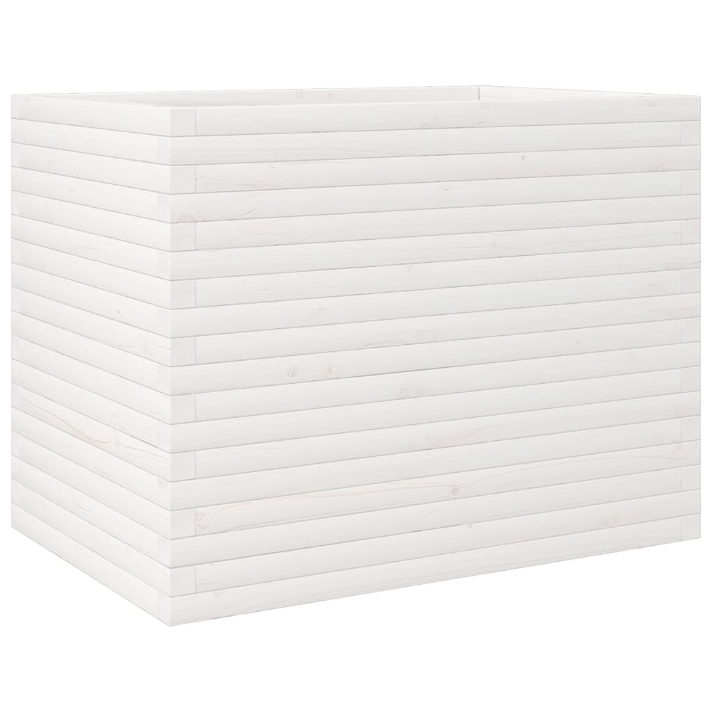 Fioriera da Giardino Bianca 90x60x68,5cm Legno Massello di Pino