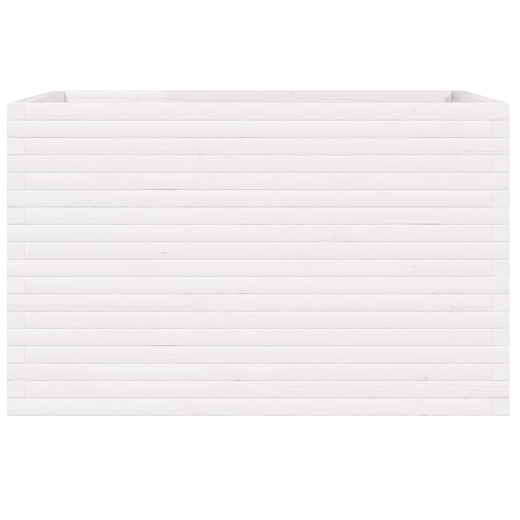 Fioriera da Giardino Bianca 110x60x68,5 cm Legno Massello Pino